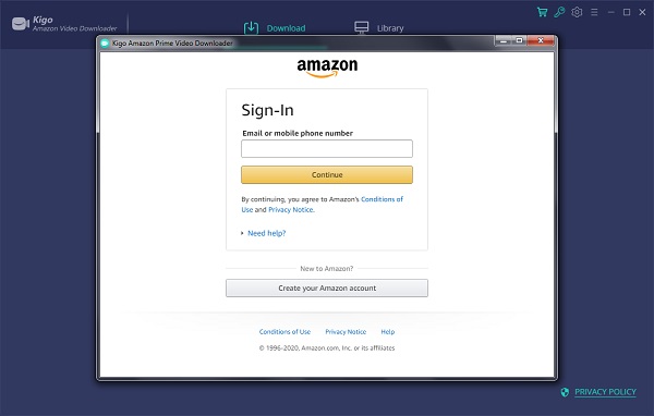 amazon prime shopping login