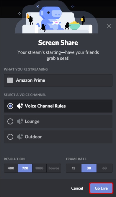 Go Live of your Amazon Prime videos