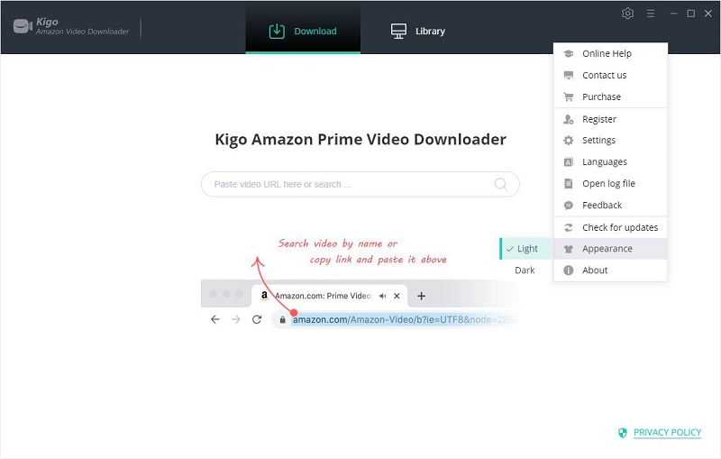 Amazon prime best sale video download link