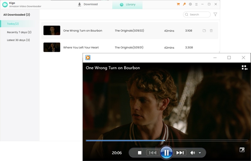 find the downloaded video the originals and play