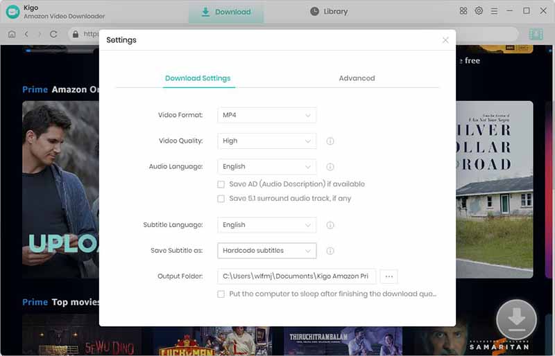 Amazon Prime Video Downloader Settings