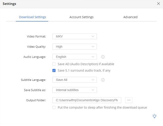 mkv output settings