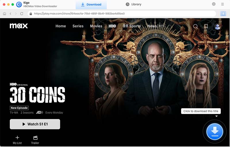 how to download hbo max episodes on mac