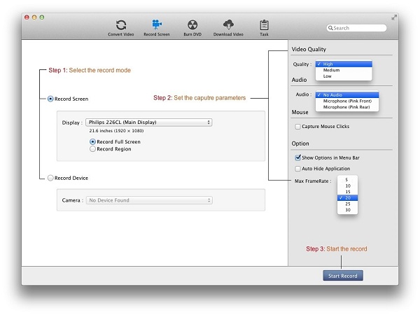 capture screen of video converter ultimate for mac