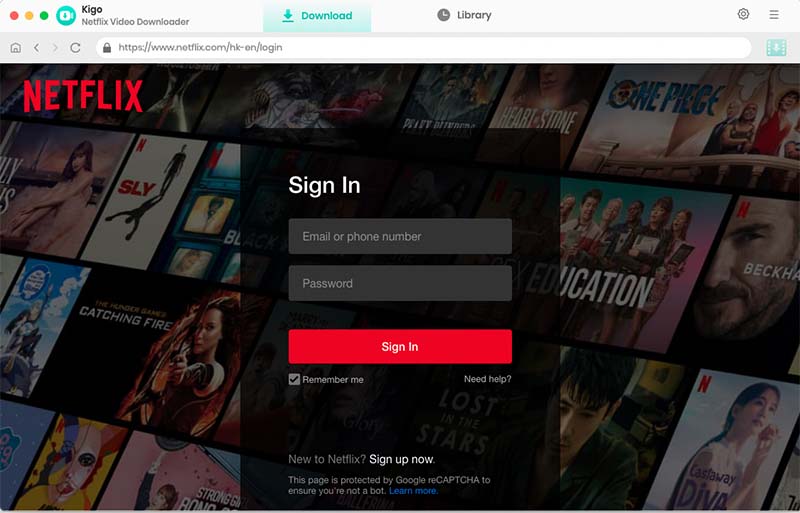 log in with Netflix account