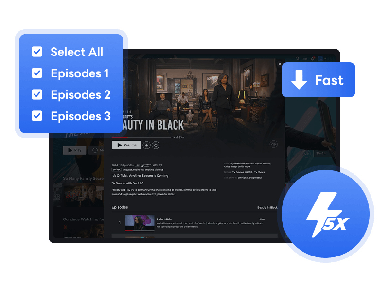 batch downloads, fast speed