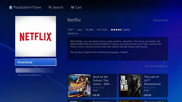 Install Netflix on PS4