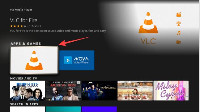 search vlc for fire