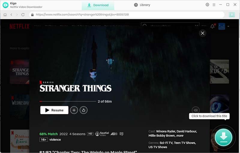 search stranger things to download